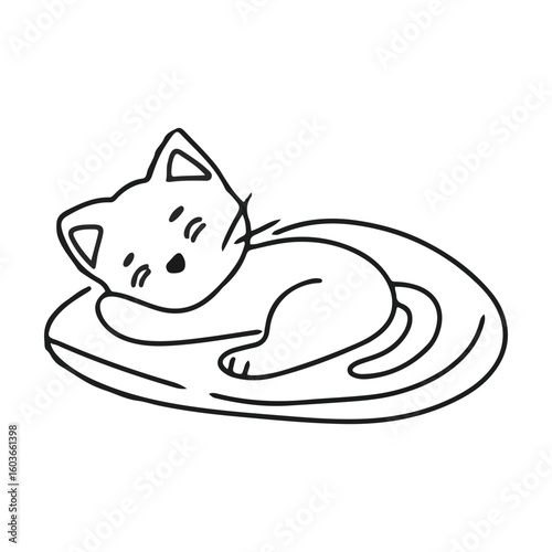 Kawaii baby Cat animal cartoon. Vector flat pets poses collection. Cat breeds big 
