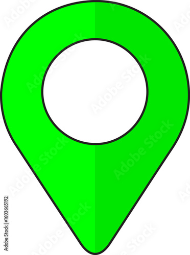 pin point icon. green map location symbol isolated on white background. gps location symbol