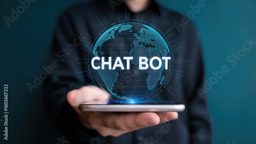 Smart chatbot technology connecting the world, offering instant AI assistance on your mobile device