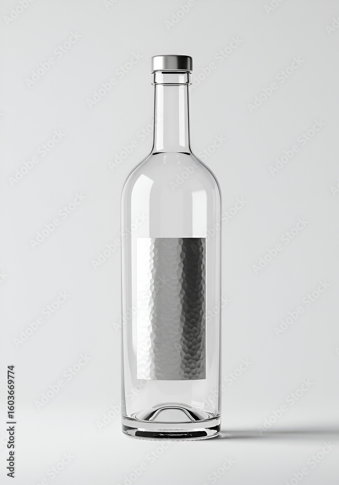 Fototapeta premium Clear glass bottle with blank label (5)