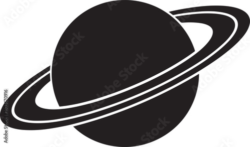planet saturn with ring silhouette vector, saturn ring icon, planet saturn vector illustrator