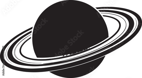 planet saturn with ring silhouette vector, saturn ring icon, planet saturn vector illustrator
