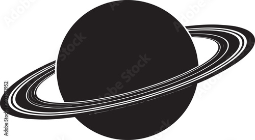 planet saturn with ring silhouette vector, saturn ring icon, planet saturn vector illustrator