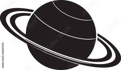 planet saturn with ring silhouette vector, saturn ring icon, planet saturn vector illustrator