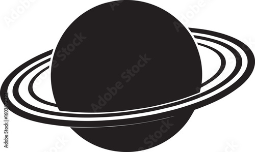 planet saturn with ring silhouette vector, saturn ring icon, planet saturn vector illustrator
