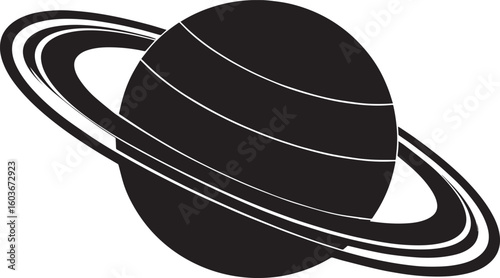 planet saturn with ring silhouette vector, saturn ring icon, planet saturn vector illustrator