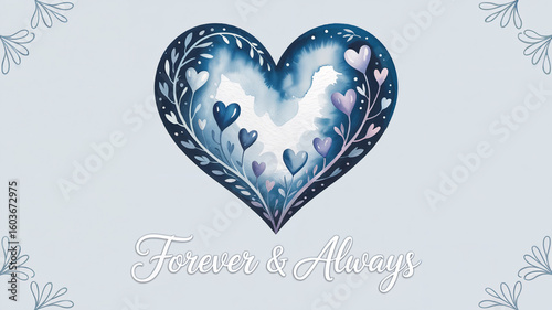 Romantic Heart Valentine’s Day Card with Floral Design