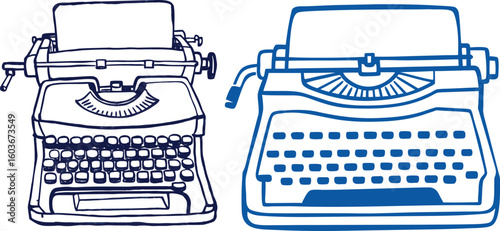 old typewriter with paper