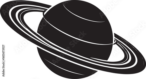 planet saturn with ring silhouette vector, saturn ring icon, planet saturn vector illustrator