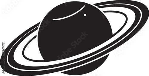 planet saturn with ring silhouette vector, saturn ring icon, planet saturn vector illustrator