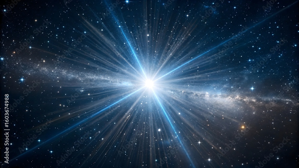 Fototapeta premium Brilliant Stellar Explosion in Deep Space with Radiant Cosmic Light