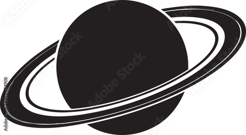 planet saturn with ring silhouette vector, saturn ring icon, planet saturn vector illustrator