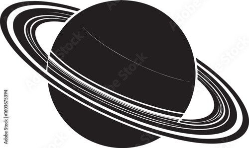 planet saturn with ring silhouette vector, saturn ring icon, planet saturn vector illustrator