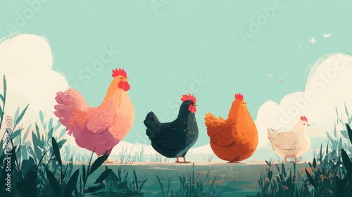 Free Range Chicken on Organic Farm