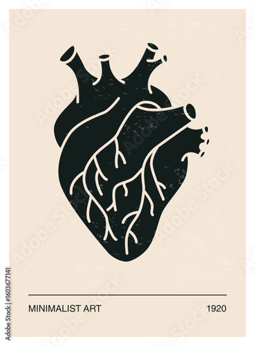 Anatomical Realistic Human Heart Poster