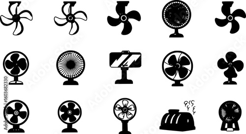 Fan icons. Vector illustration
