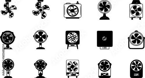 Fan icons. Vector illustration
