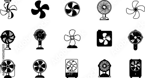 Fan icons. Vector illustration
