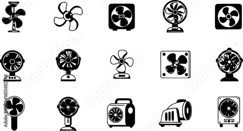Fan icons. Vector illustration
