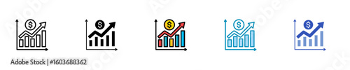 Sales Trend  Icon Set Multiple Style Collection