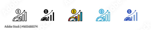 Economic Indicators  Icon Set Multiple Style Collection