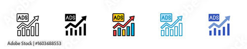 Advertising Impact  Icon Set Multiple Style Collection