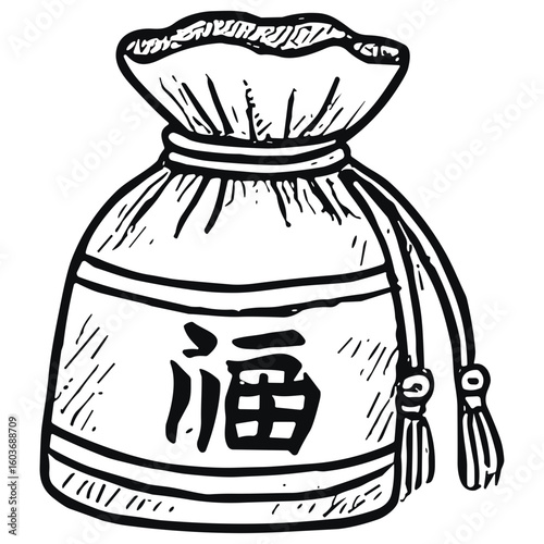 Tassel Money Bag with 'Fu'