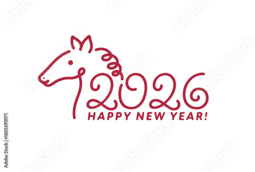 2026年・年賀状に最適！馬のイラスト素材