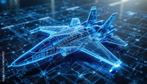 Blueprint of a Fighter Jet: Digital Design and Innovation