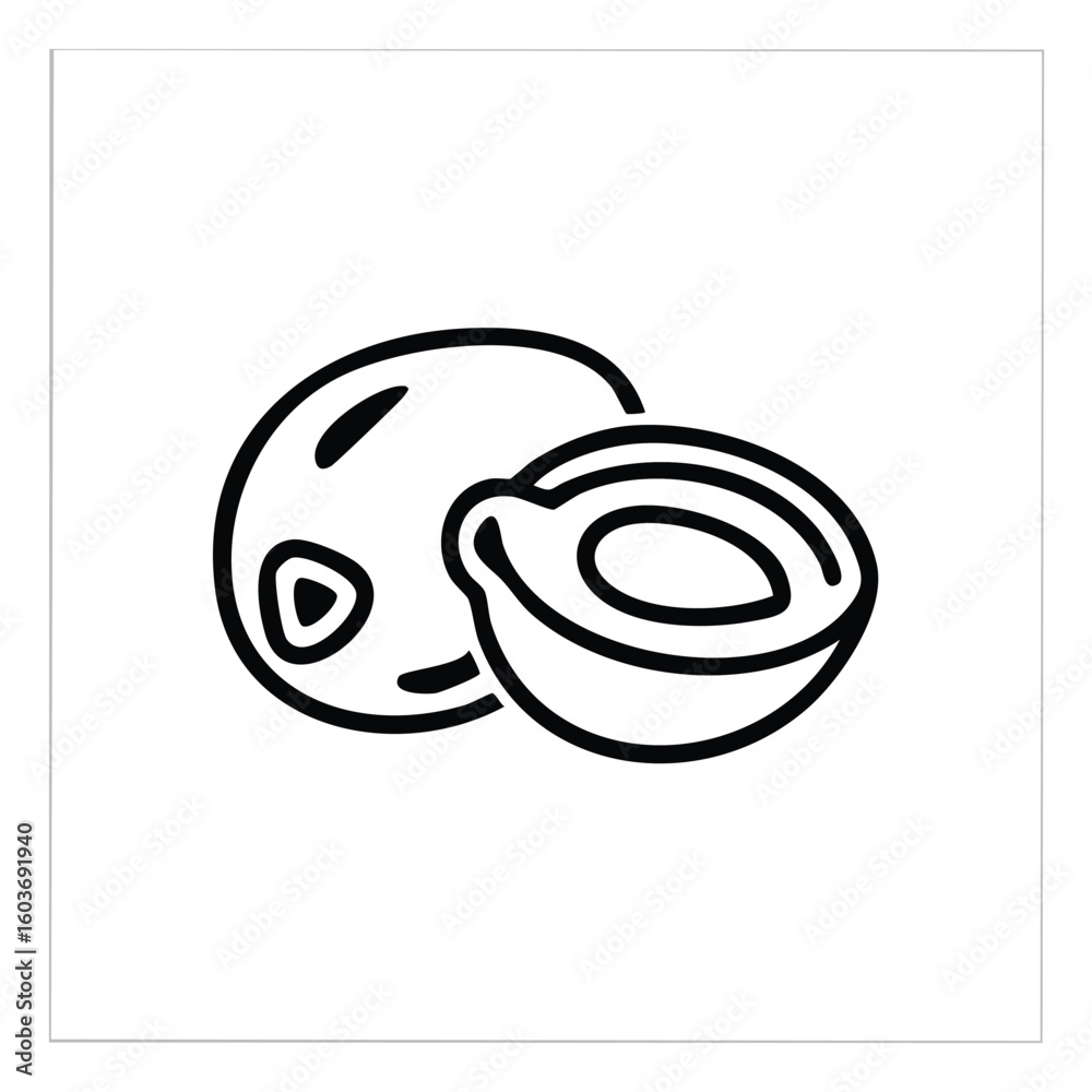Obraz premium Minimalist Line Logo of Whole and Split Dates - AI Generated