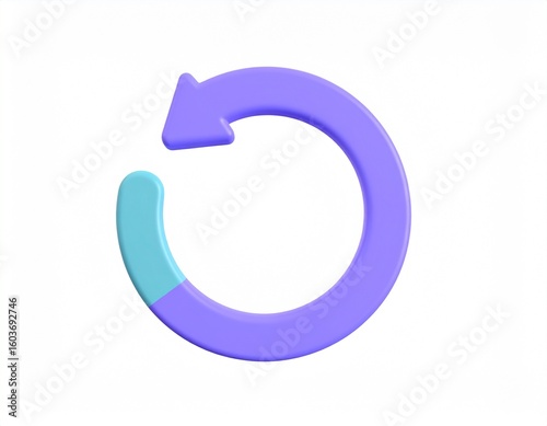 loading icon 3d rendering isolated on white background cartoon plastic style icon