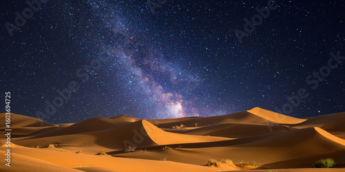 starry sky over the desert stars in the night sky