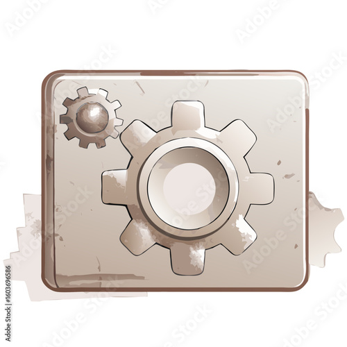 Camera settings icon with gear overlay symbolizing photography adjustments  
