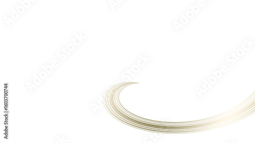Multiple curved gold lines design on transparent background
