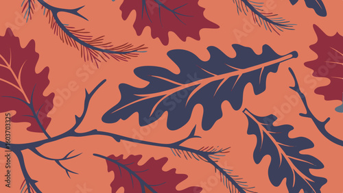 Autumn Leaves Pattern Background Fall Foliage Design