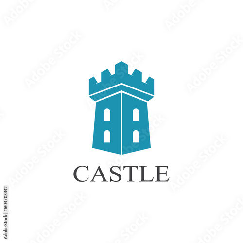 Stylized Castle logo vector and symbol design