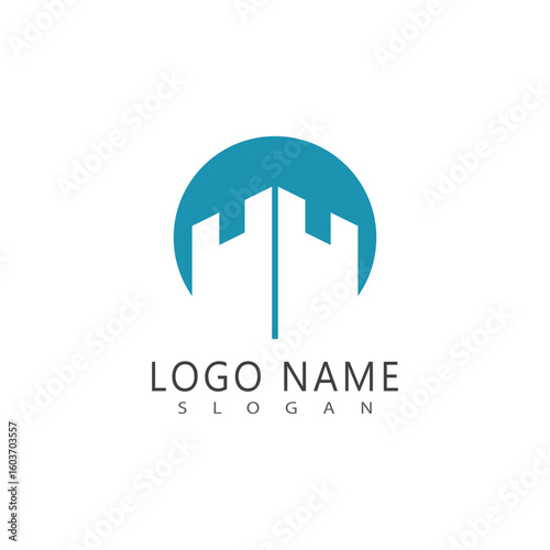 Stylized Castle logo vector and symbol design