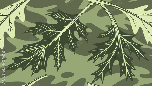 Camouflage Leaf Pattern Nature Military Jungle Foliage Design