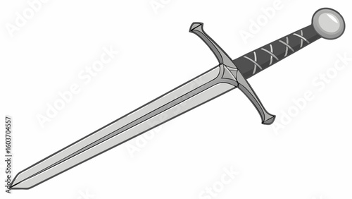 Authentic Medieval Double-Edged Knight’s Sword with Ornate Hilt