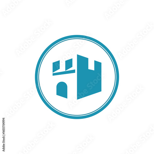 Stylized Castle logo vector and symbol design