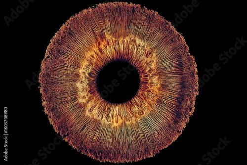 Close-up of a human iris, detailed textures