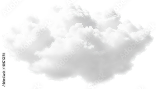 Fluffy White Clouds Isolated on Transparent Background