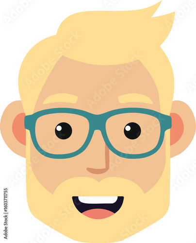 Hipster style male face, hairstyle fashion