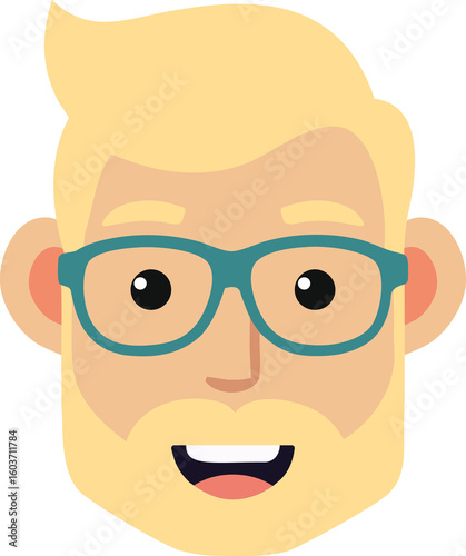 Hipster style male face, hairstyle fashion