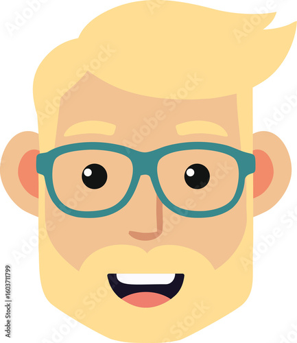 Hipster style male face, hairstyle fashion