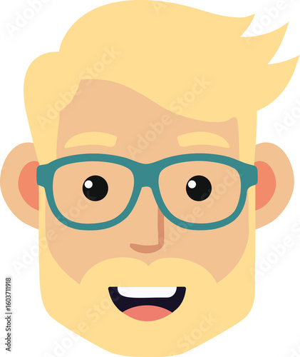 Hipster style male face, hairstyle fashion