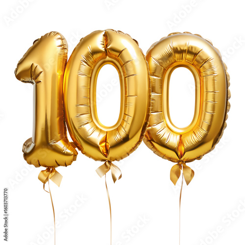 Number 100 Foil Balloon Png Cutout Transparent Background