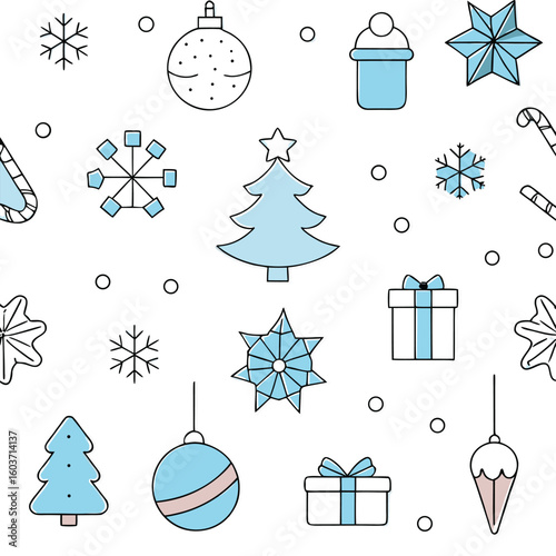 set of christmas elements