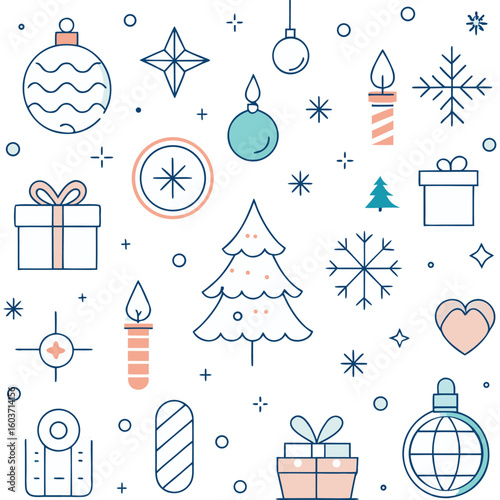 seamless pattern with christmas elements