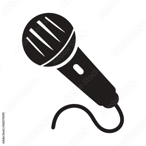 Dynamic microphone icon perfect for music, podcasting, or public speaking projects
